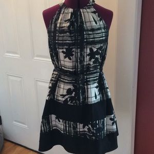 Cute black and ivory cocktail dress, NWOT